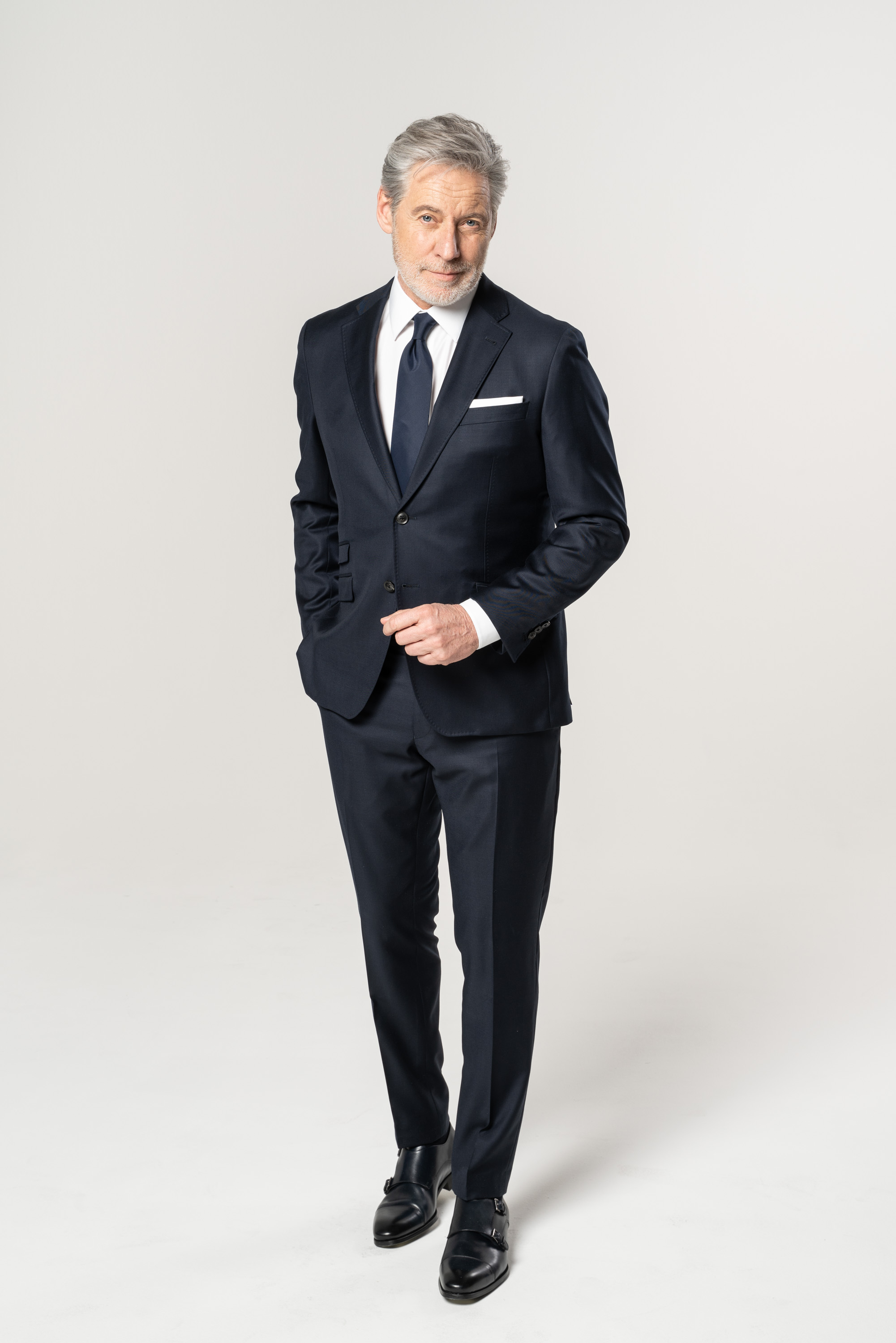 B Larus Mix Wolle Cashmere Navy