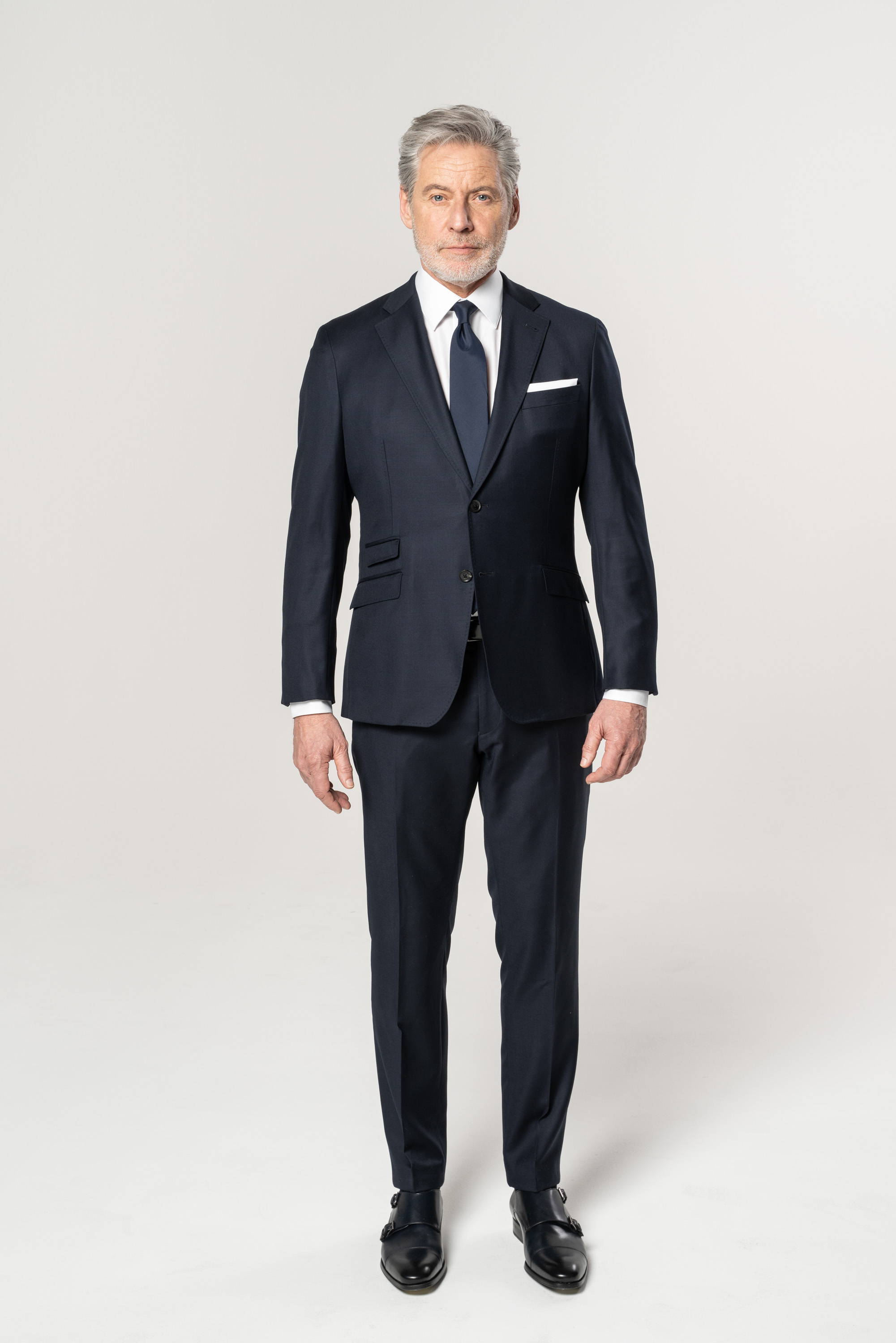 B Larus Mix Wolle Cashmere Navy